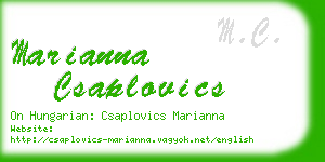 marianna csaplovics business card